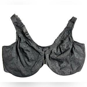 GLAMORISE black plus size full figure 48DD underwire bra w front clasp closure